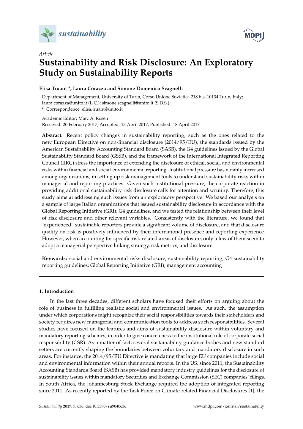 An Exploratory Study on Sustainability Reports
