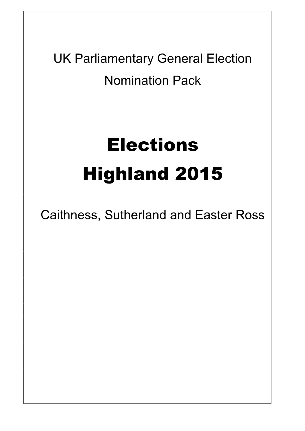 Elections Highland 2015