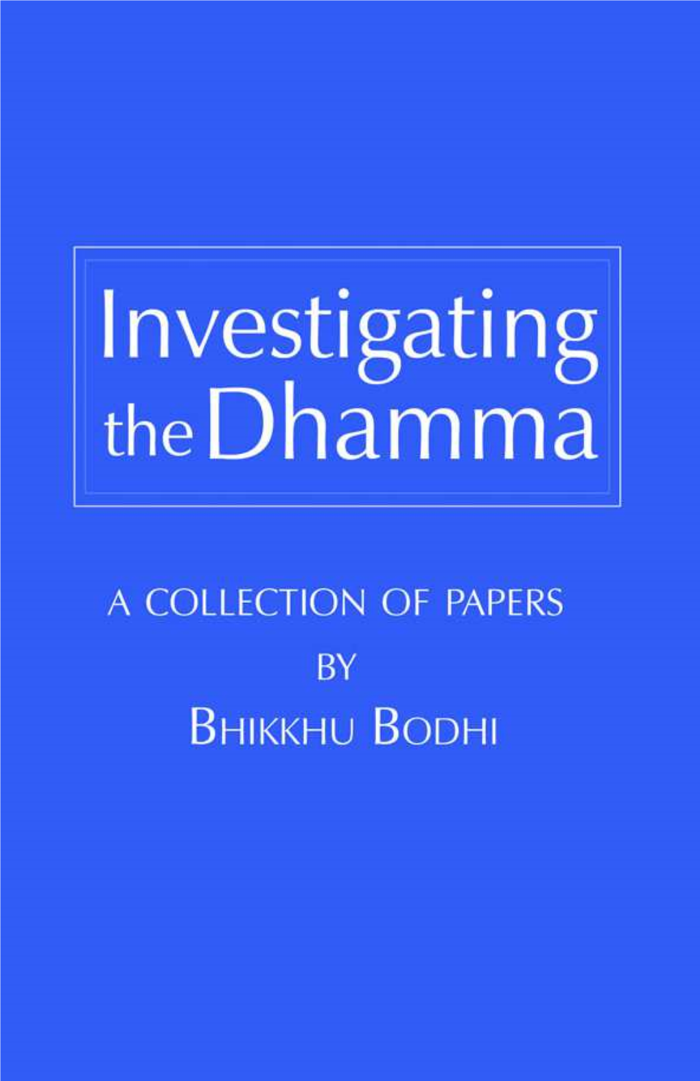 Investigating Dhamma Front.Book