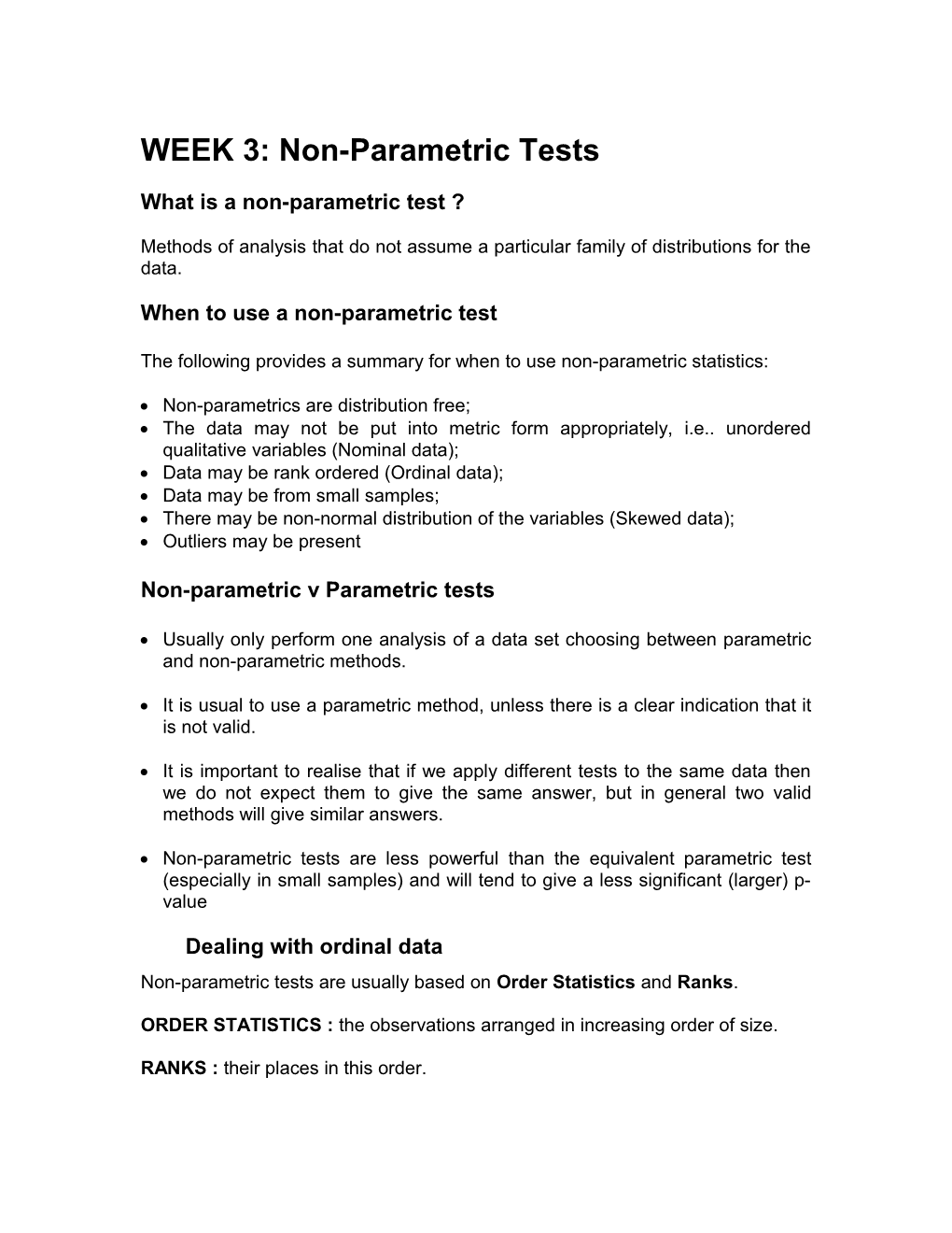 Session 2: Non-Parametric Tests