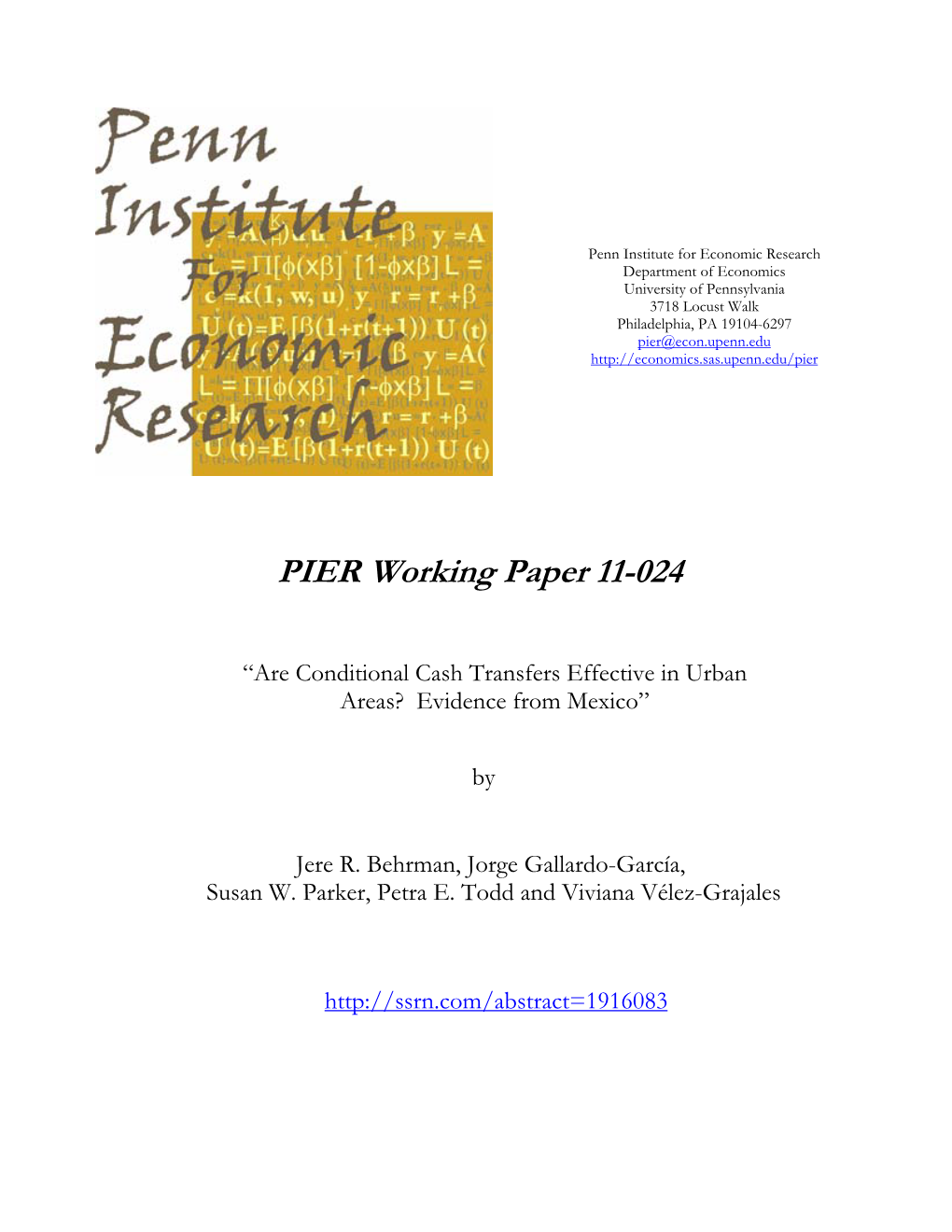 PIER Working Paper 11-024