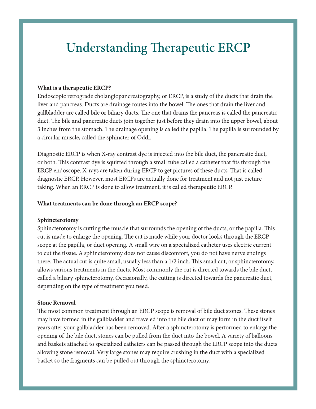 Understanding Therapeutic ERCP