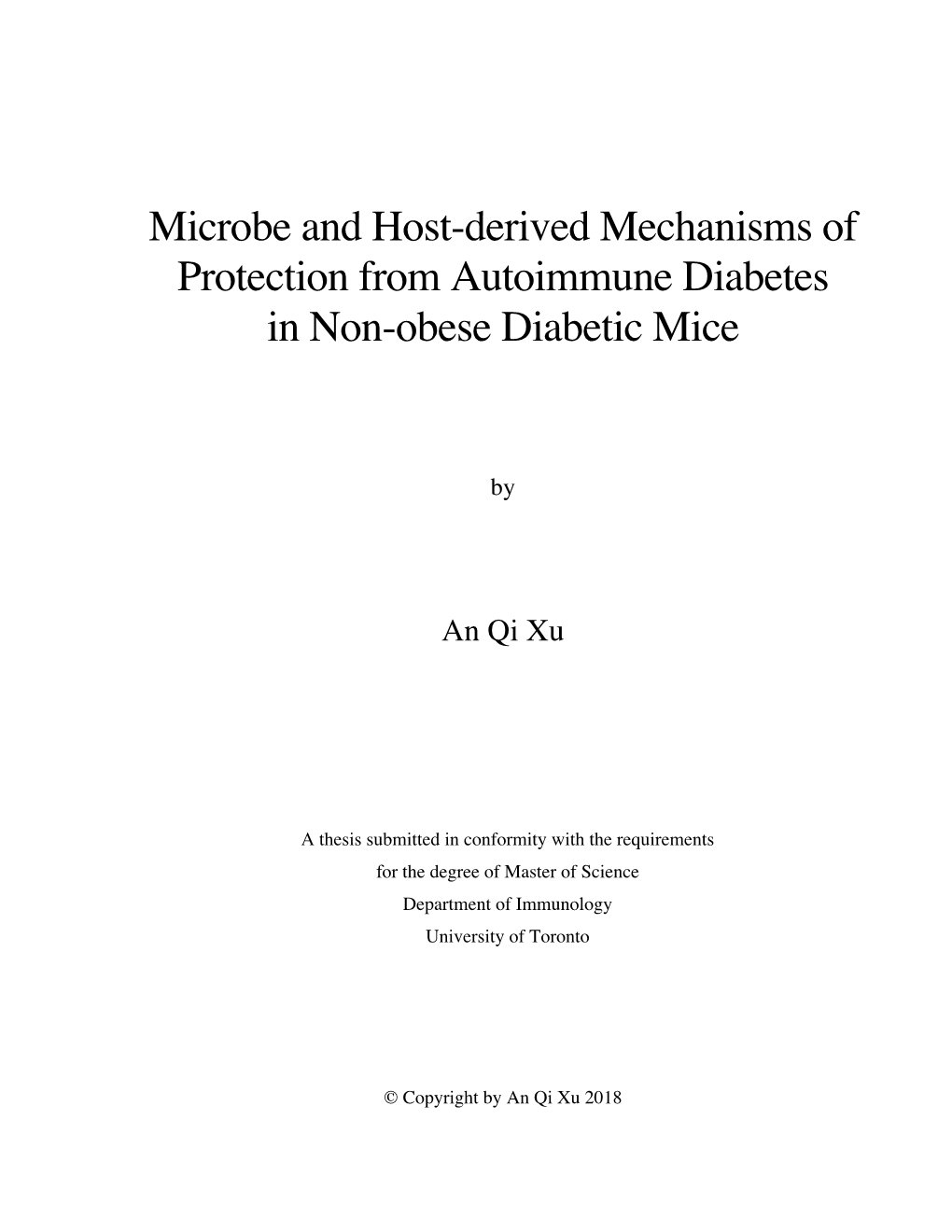 Microbe and Host-Derived Mechanisms of Protection from Autoimmune Diabetes in Non-Obese Diabetic Mice