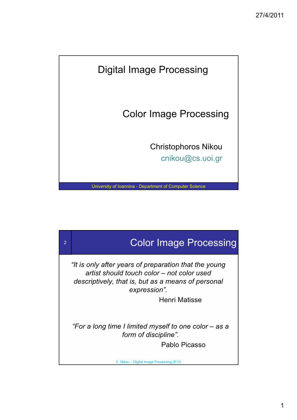 Digital Image Processing Color Image Processing