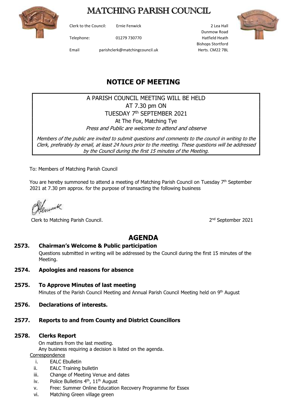 Notice of Meeting