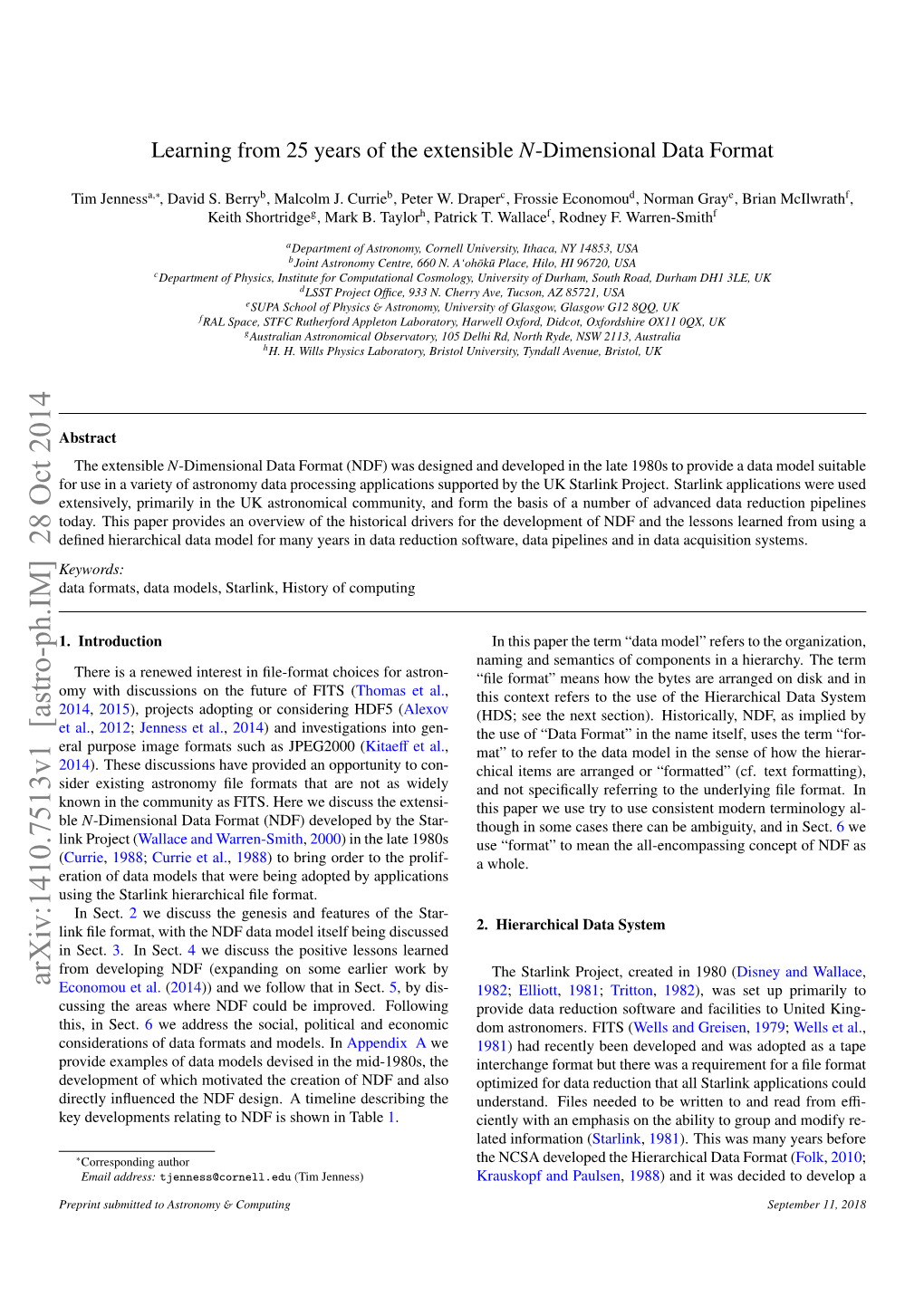 Arxiv:1410.7513V1 [Astro-Ph.IM] 28 Oct 2014