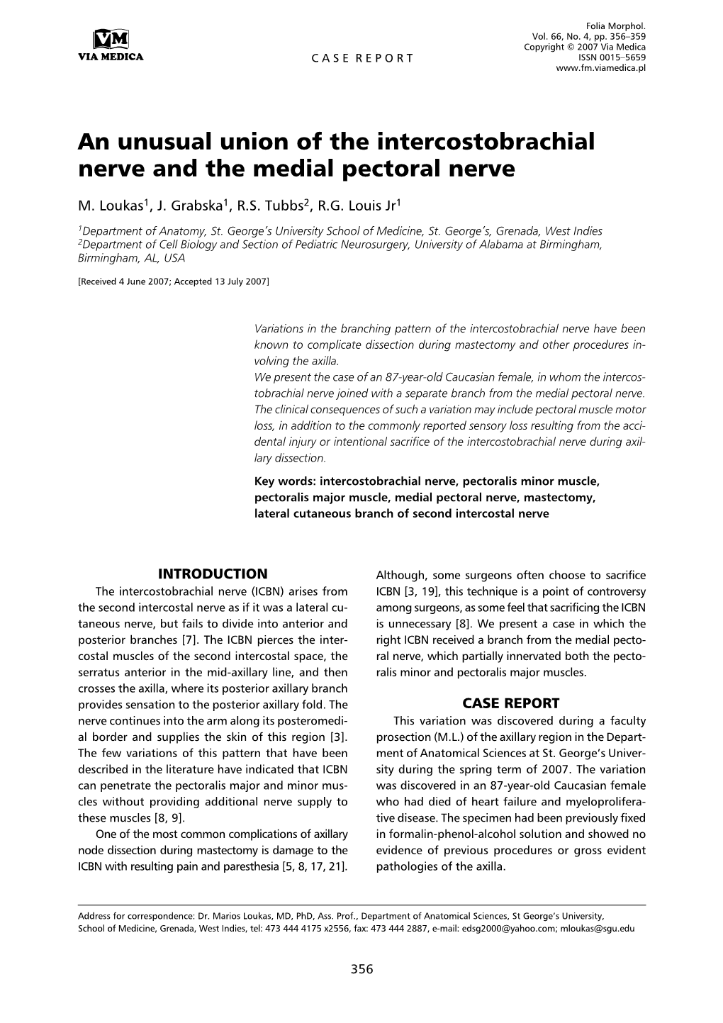 An Unusual Union of the Intercostobrachial Nerve and the Medial Pectoral Nerve