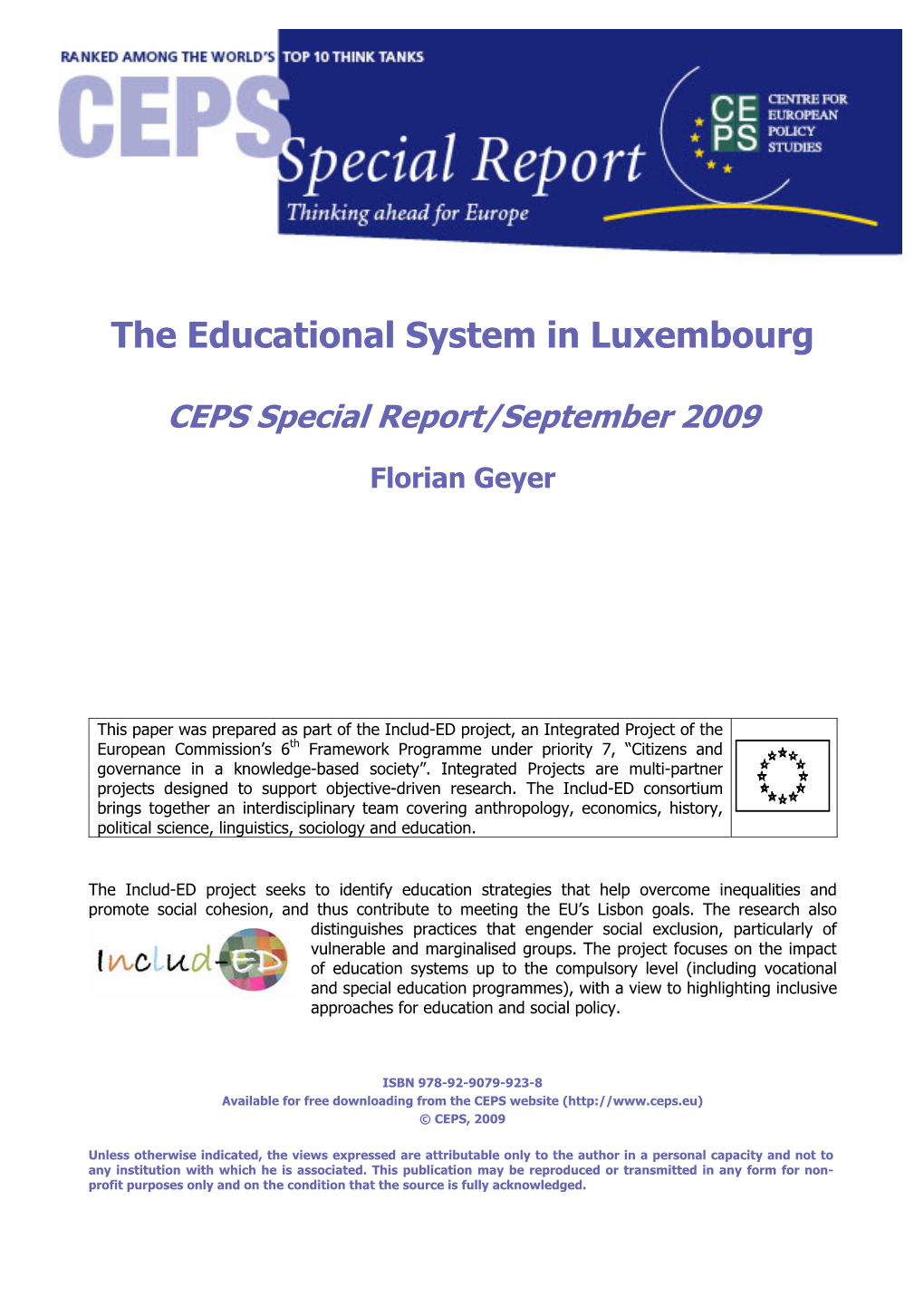 The Educational System in Luxembourg