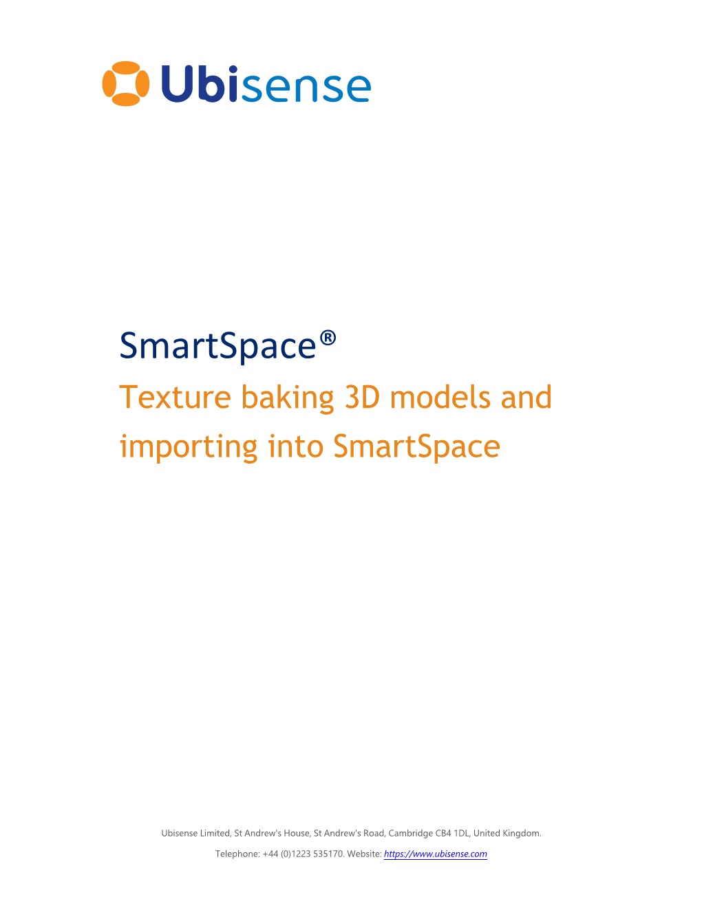 Texture Baking 3D Models and Importing Into Smartspace