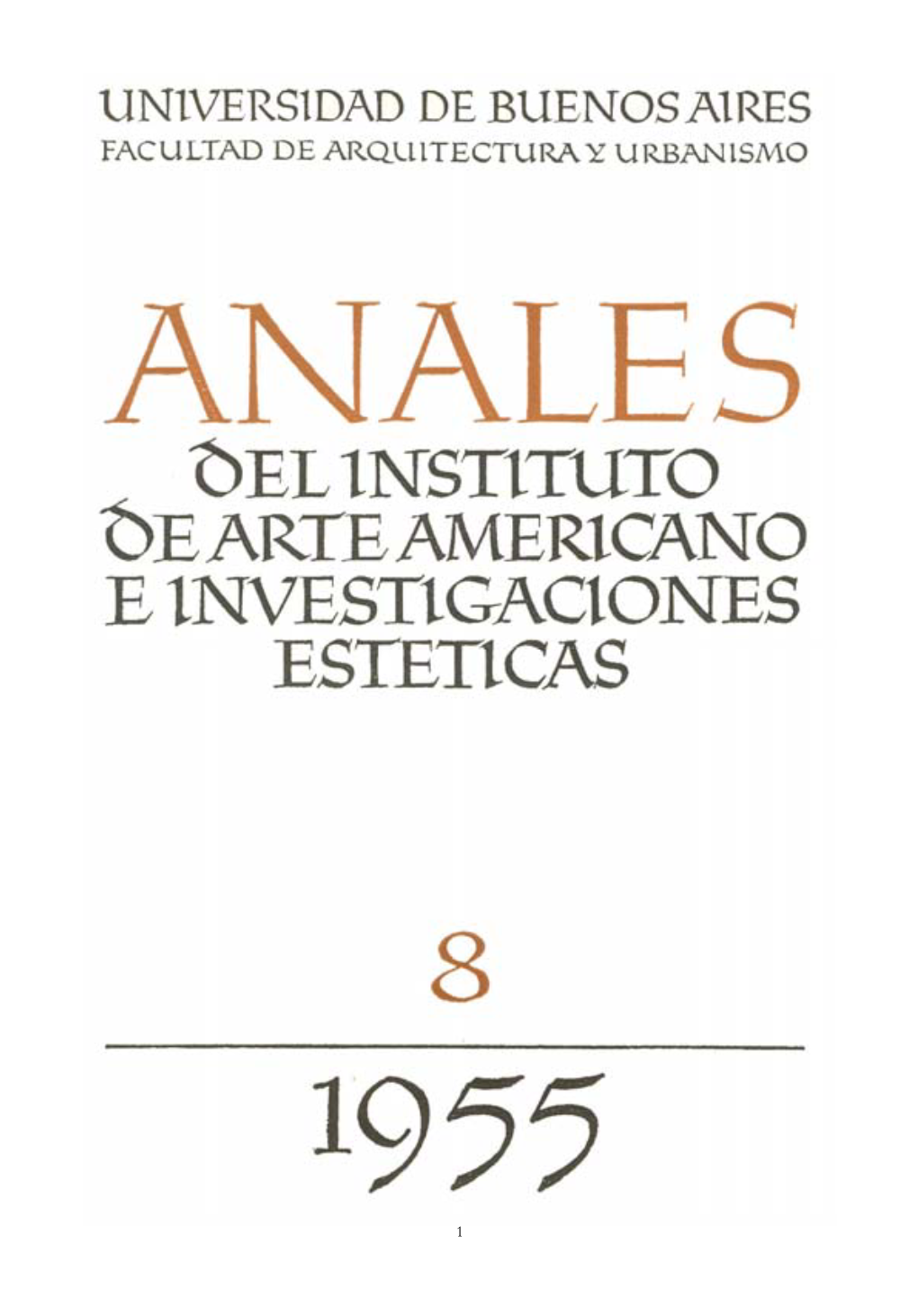 ANALES Del Instituto De Arte Americano E Investigaciones Estéticas