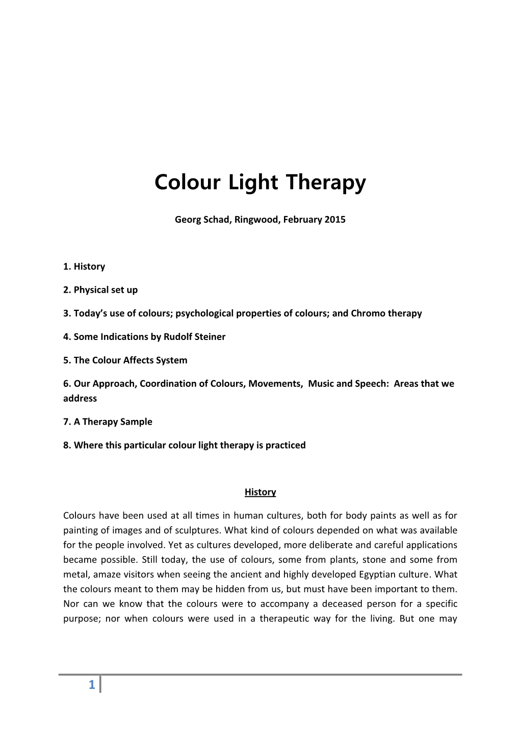 Colour Light Therapy