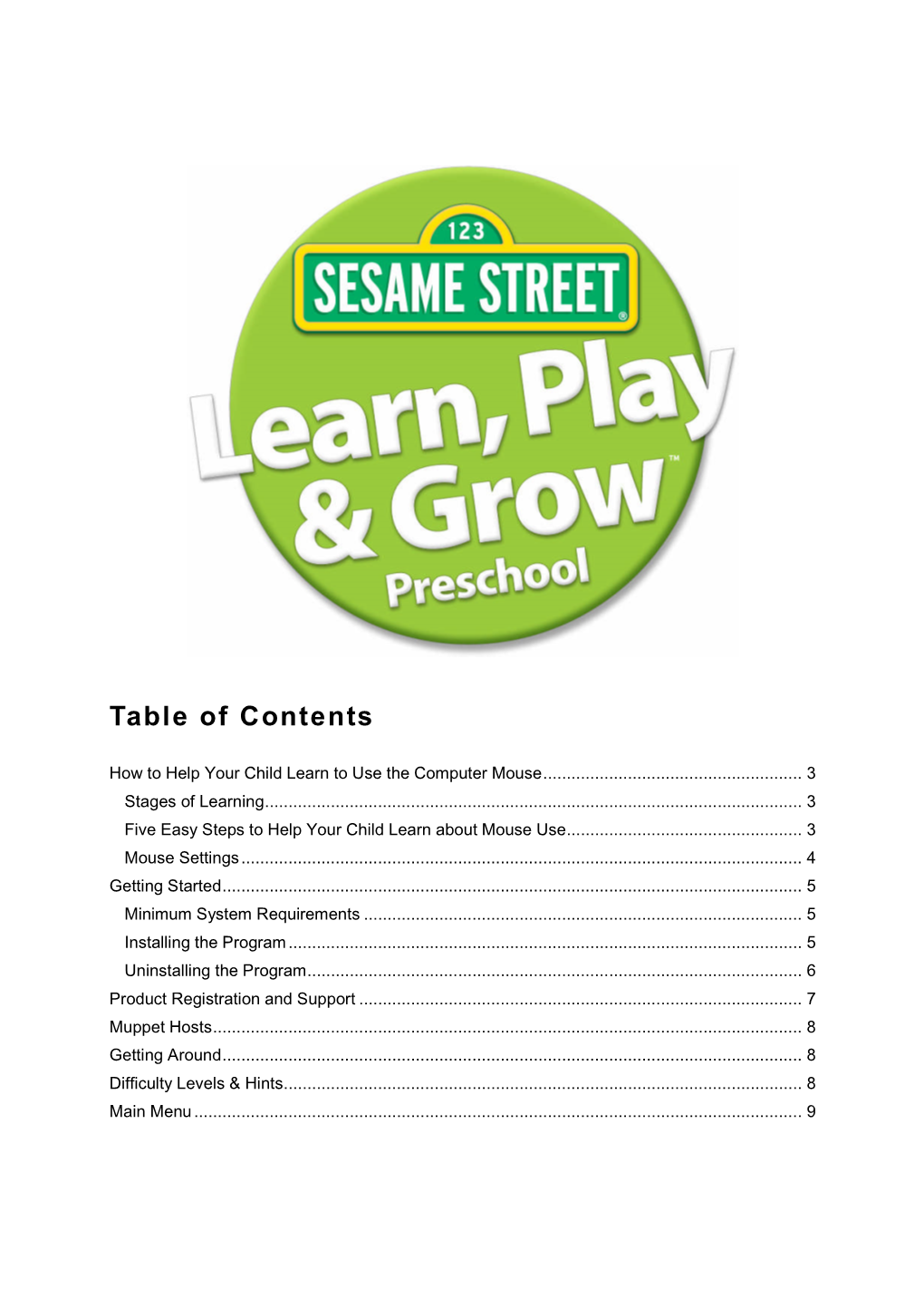 Table of Contents