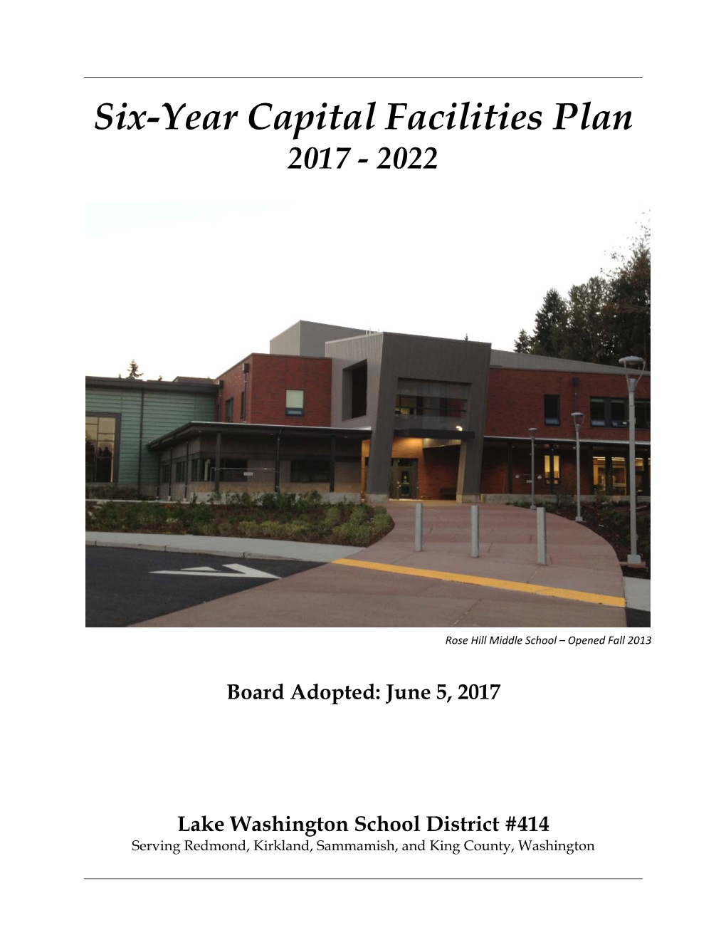 Six-Year Capital Facilities Plan 2017 - 2022