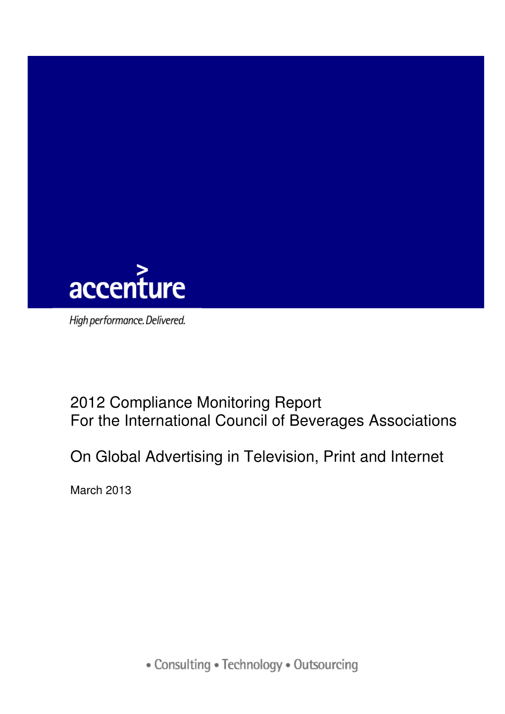 2012 Compliance Monitoring Report for the International Council of Beverages Associations