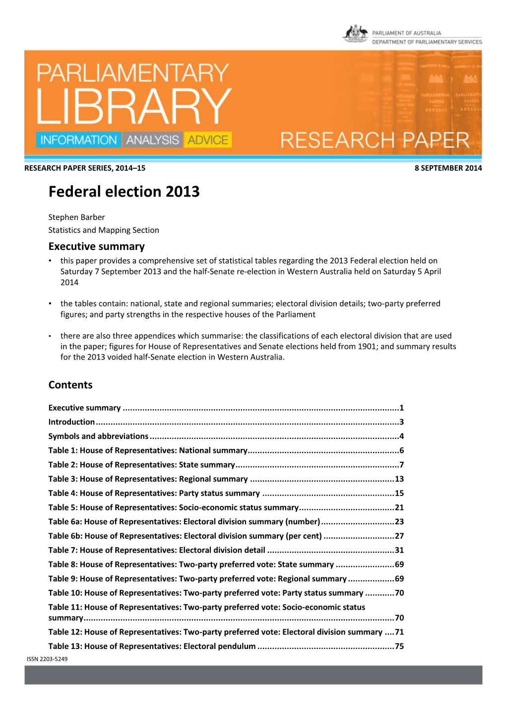 Federal Election 2013