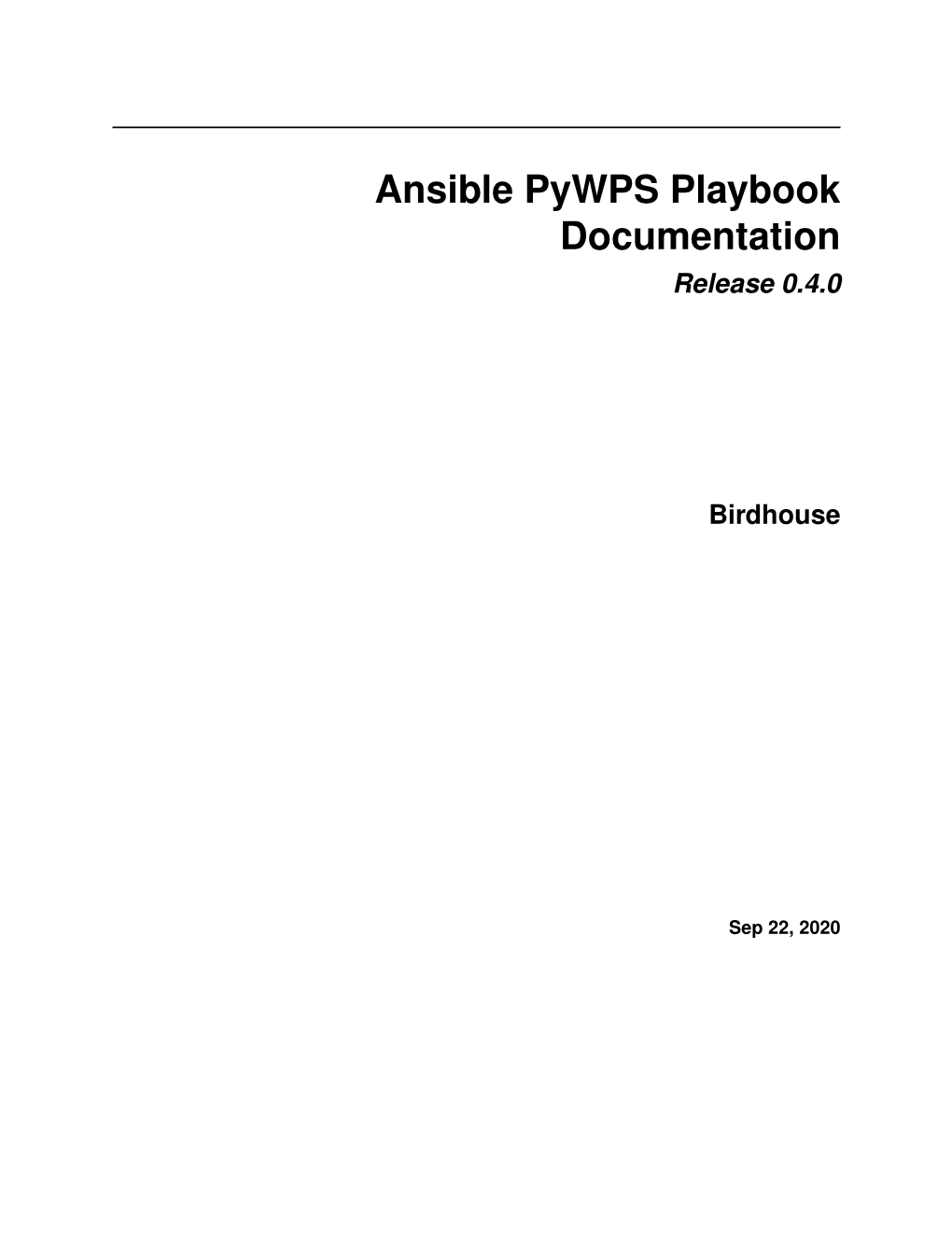 Ansible Pywps Playbook Documentation Release 0.4.0