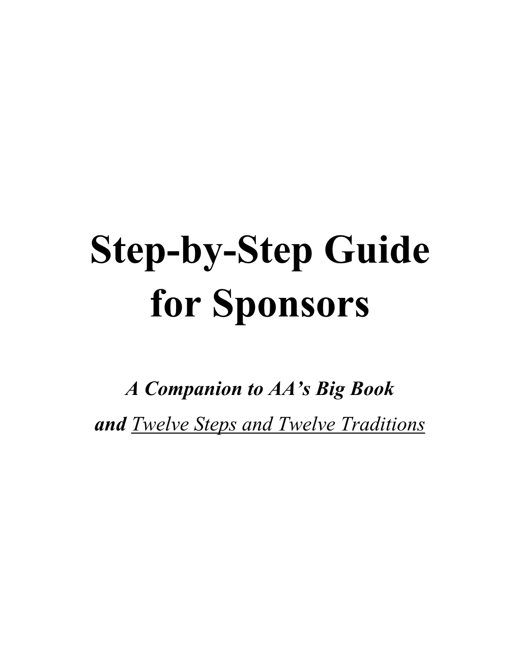 Step-By-Step Guide for Sponsors