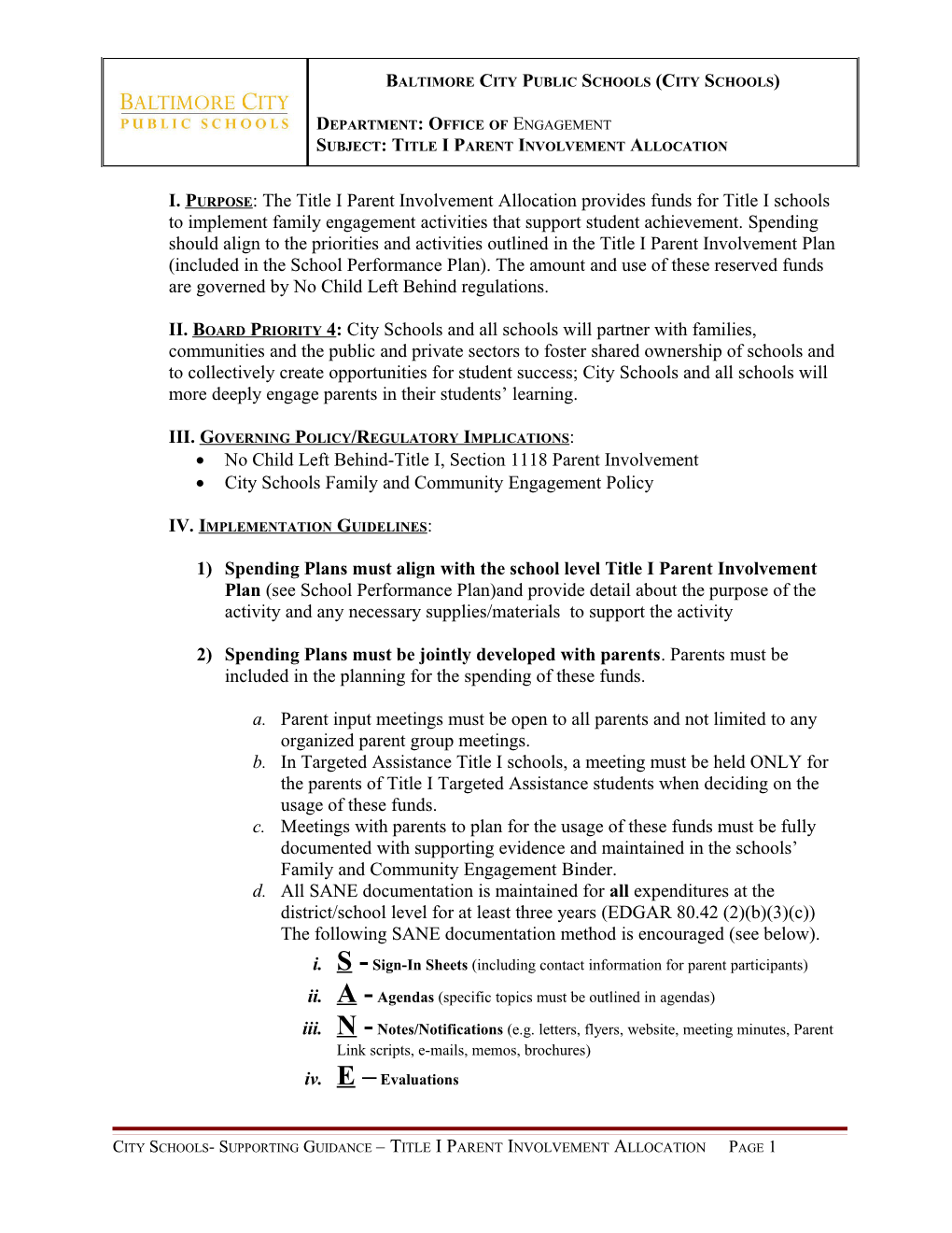 III. Governing Policy/Regulatory Implications