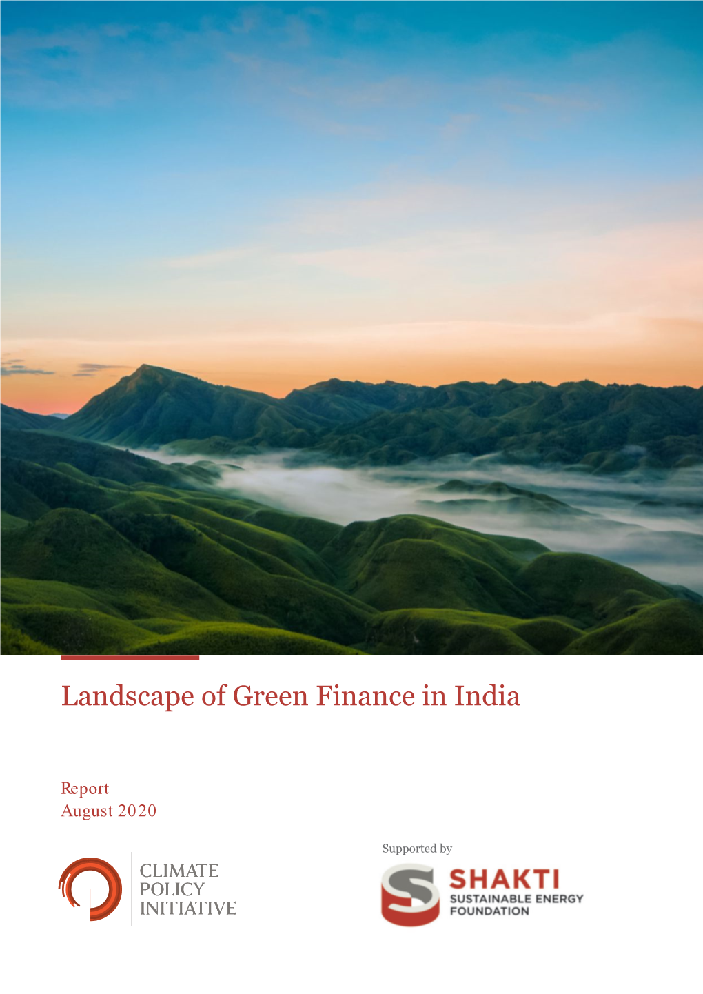 Landscape of Green Finance in India