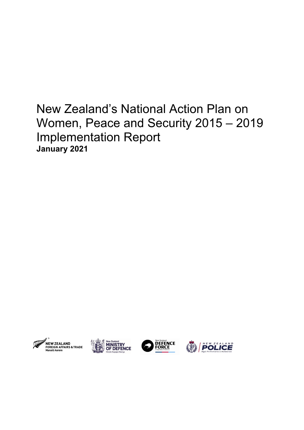 New Zealand's National Action Plan on Women, Peace and Security