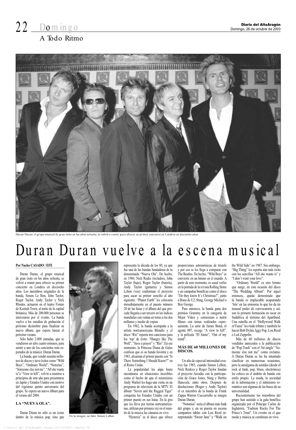 Duran Duran Vuelve a La Escena Musical