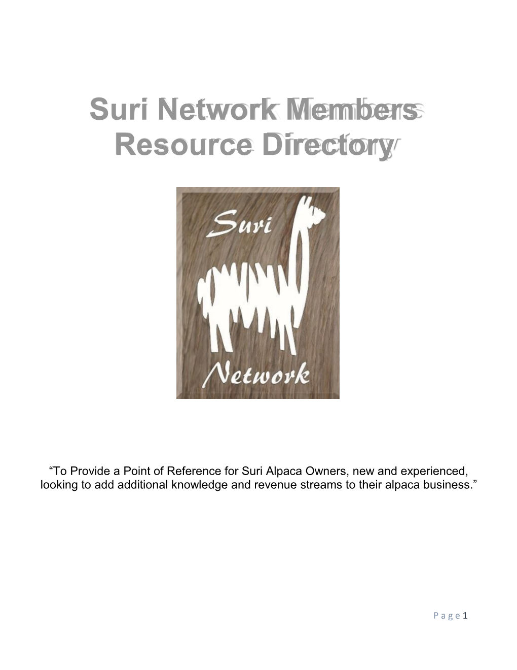 Suri Network Members Resource Directory