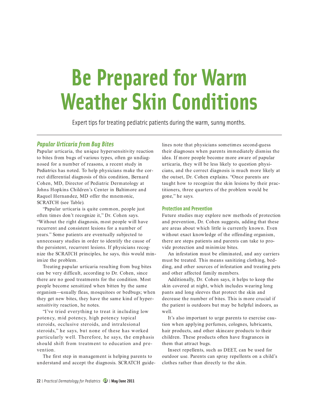 Be Prepared for Warm Weather Skin Conditions Expert Tips for Treating Pediatric Patients During the Warm, Sunny Months