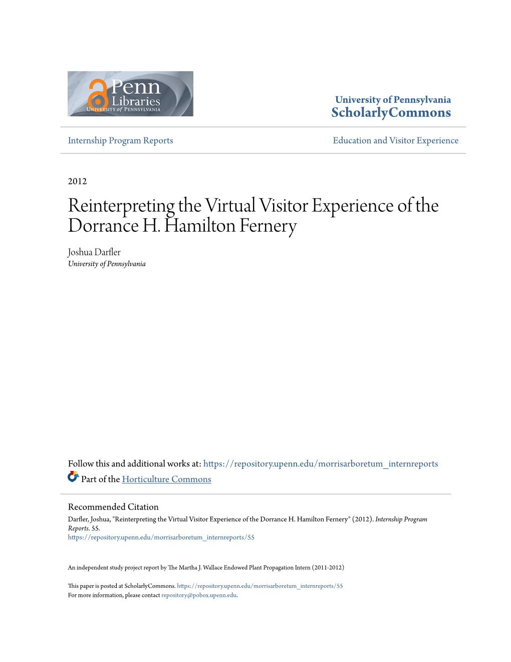 Reinterpreting the Virtual Visitor Experience of the Dorrance H