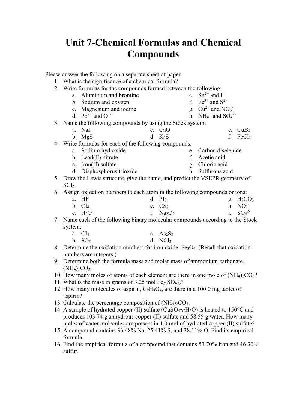 Unit 11: Gases