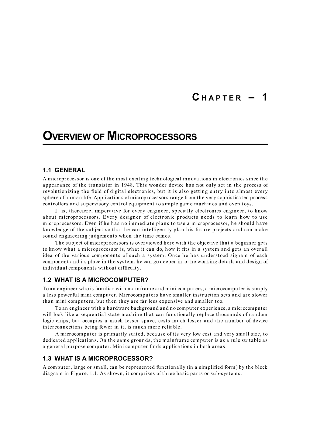 Overview of Microprocessors