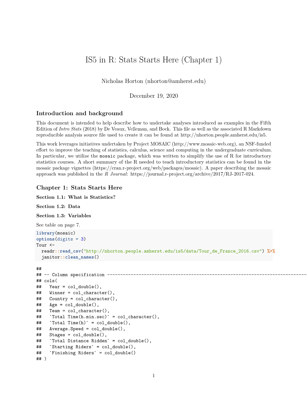 IS5 in R: Stats Starts Here (Chapter 1)