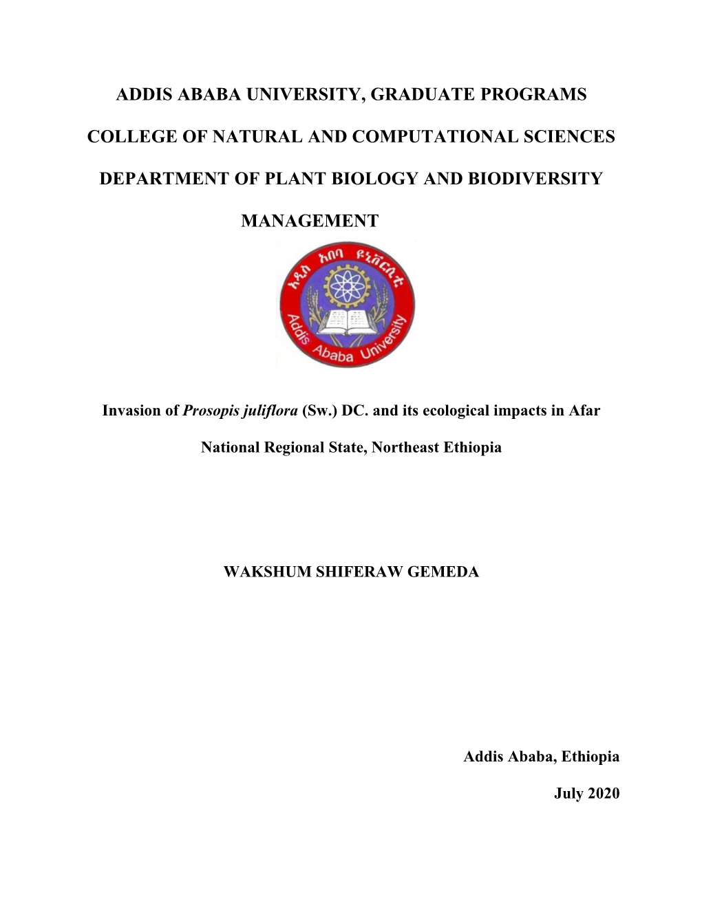 Addis Ababa University, Graduate Programs
