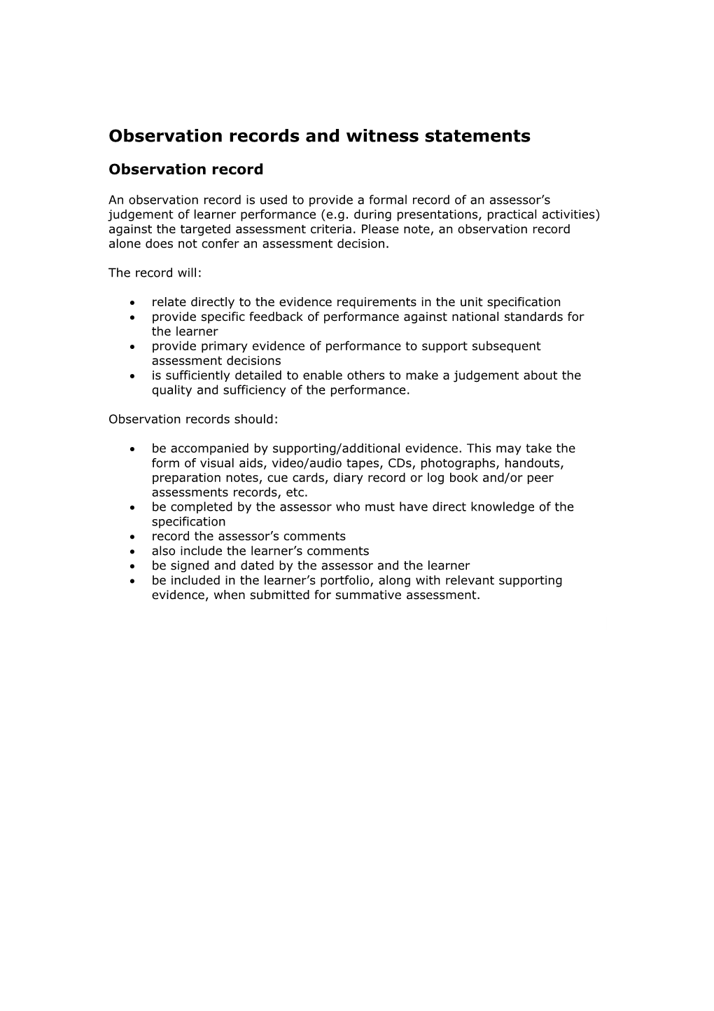 Observation Records and Witness Statements s2