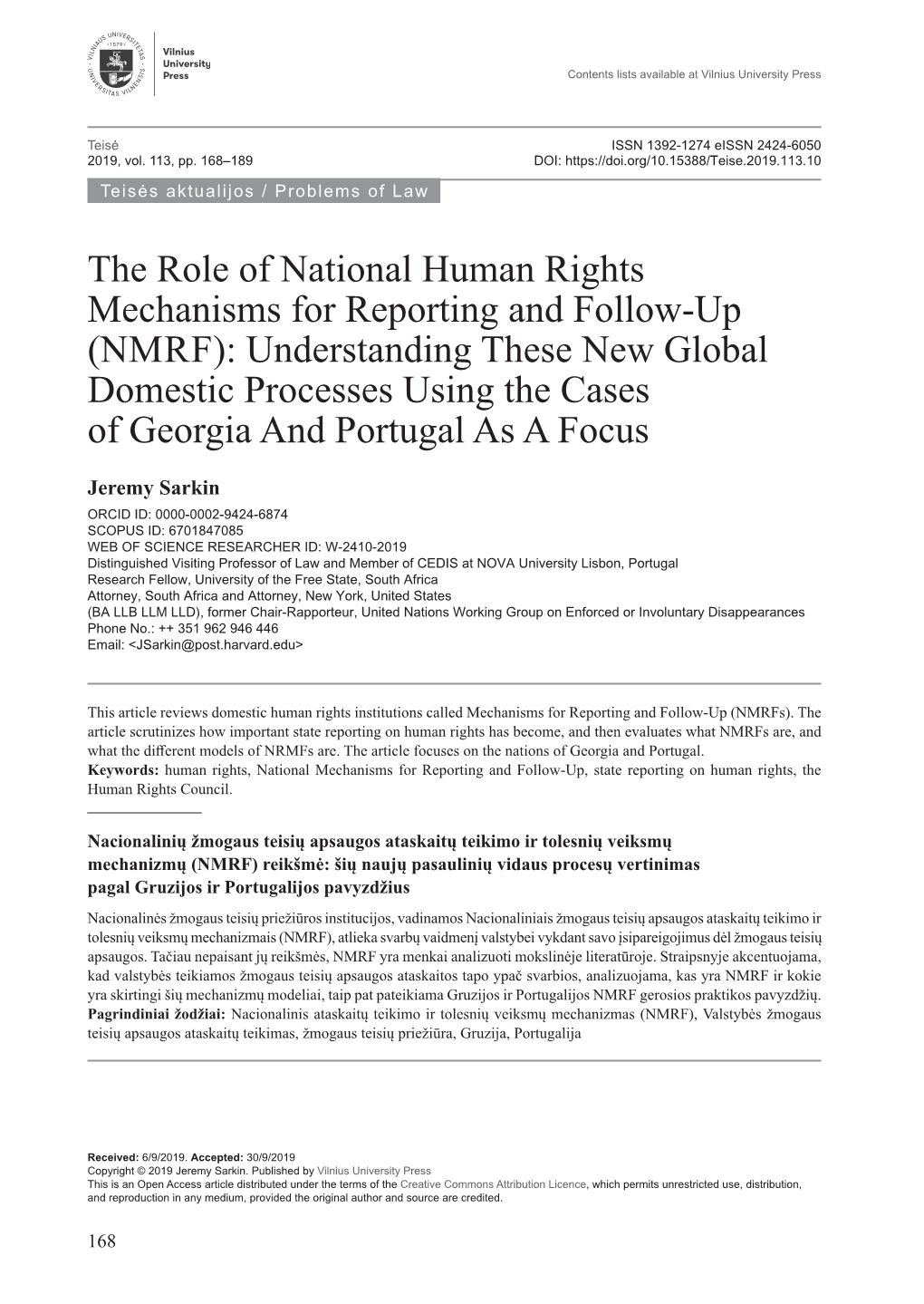 The Role of National Human Rights Mechanisms For