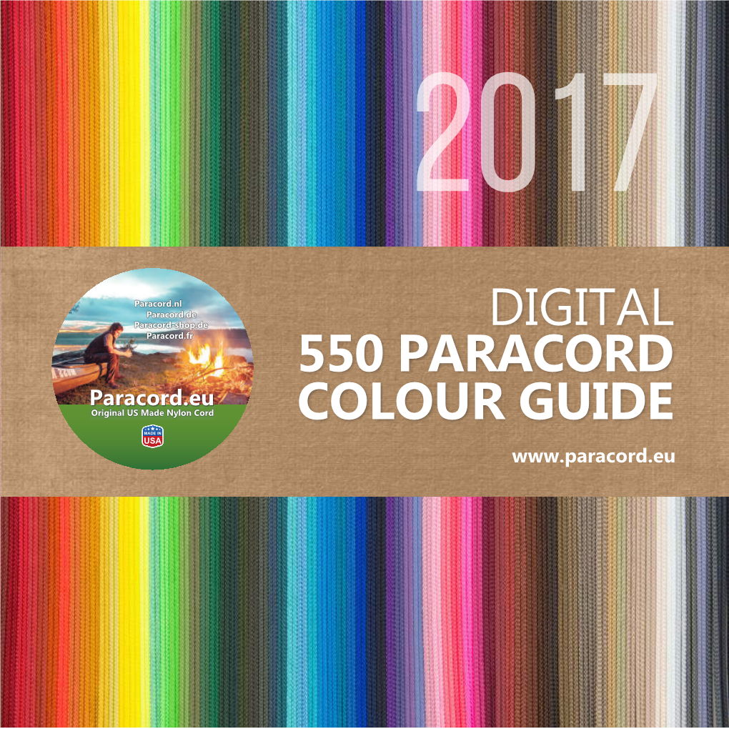 DIGITAL 550 PARACORD COLOUR GUIDE All About Paracord