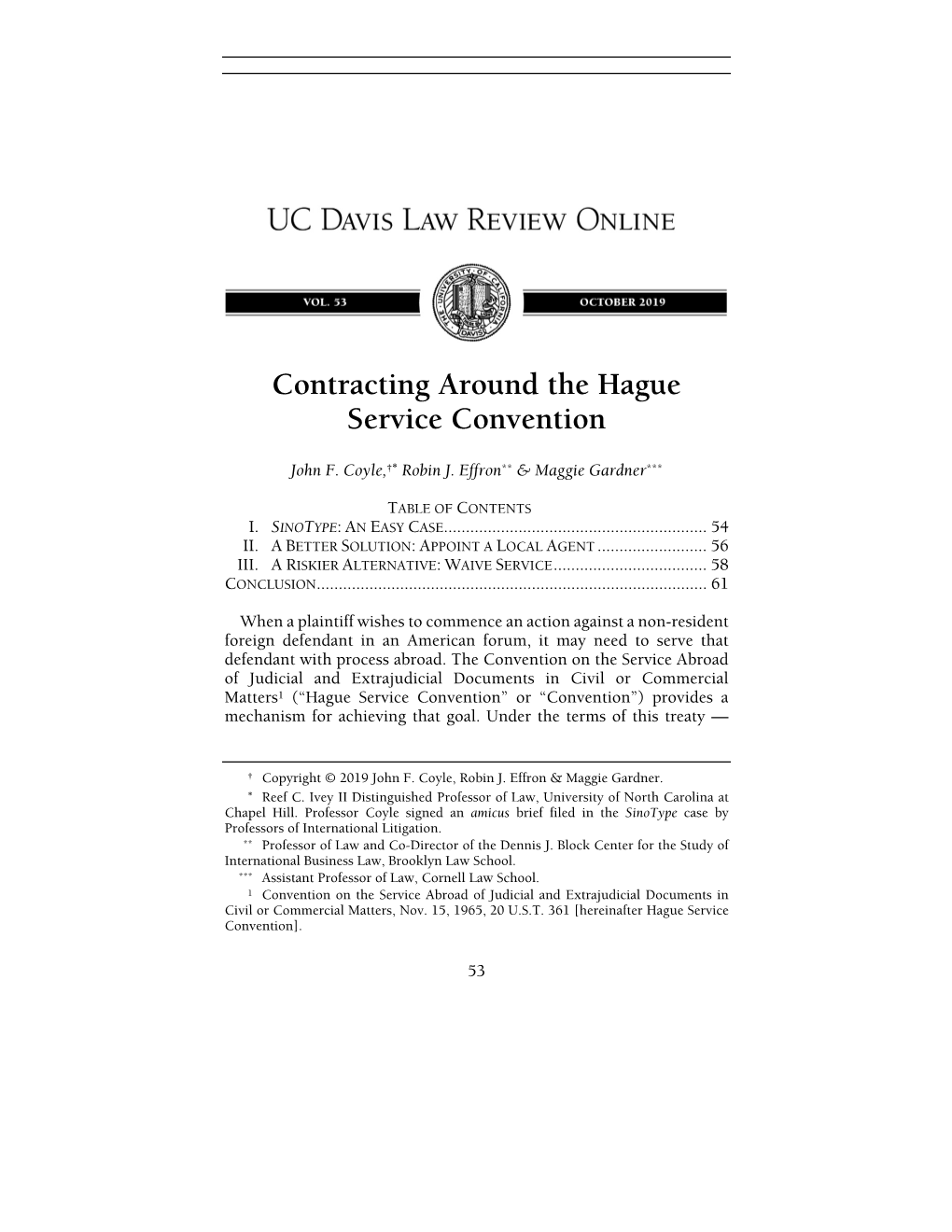 Contracting Around the Hague Service Convention