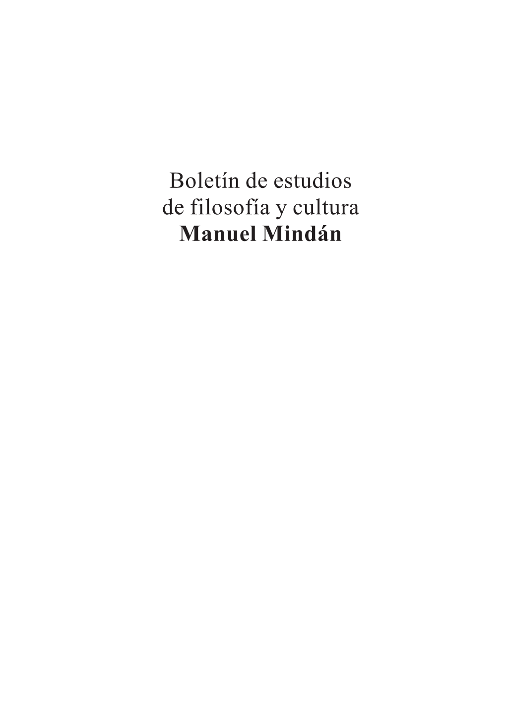 Boletín XIV Manuel Mindan 2019