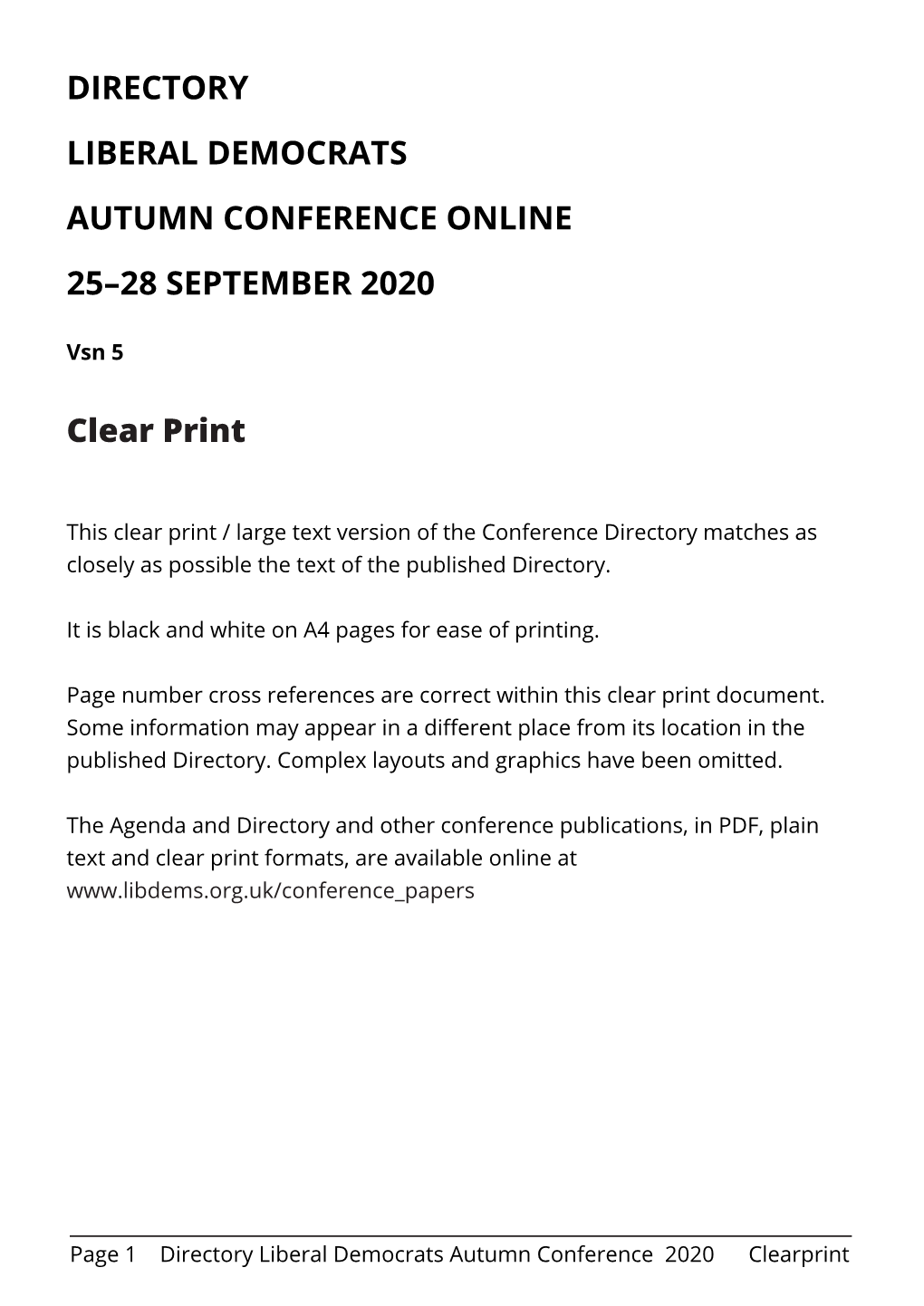 Directory Liberal Democrats Autumn Conference Online 25–28 September 2020