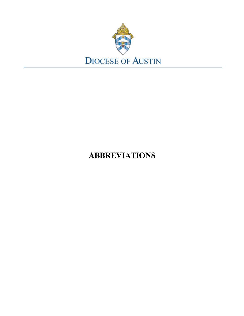 Pastoral Manual: Abbreviations