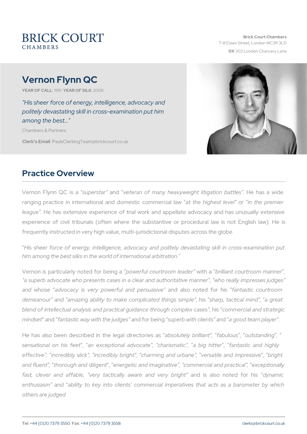 Vernon Flynn QC | Brick Court Chambers