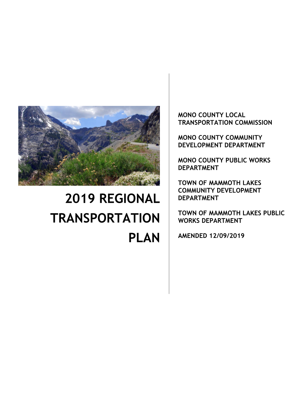 2019 REGIONAL TRANSPORTATION PLAN I
