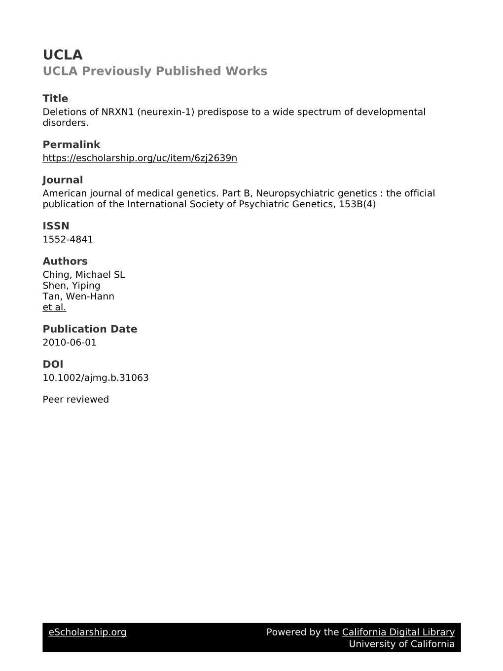 Deletions of NRXN1 (Neurexin?1) Predispose to a Wide Spectrum Of