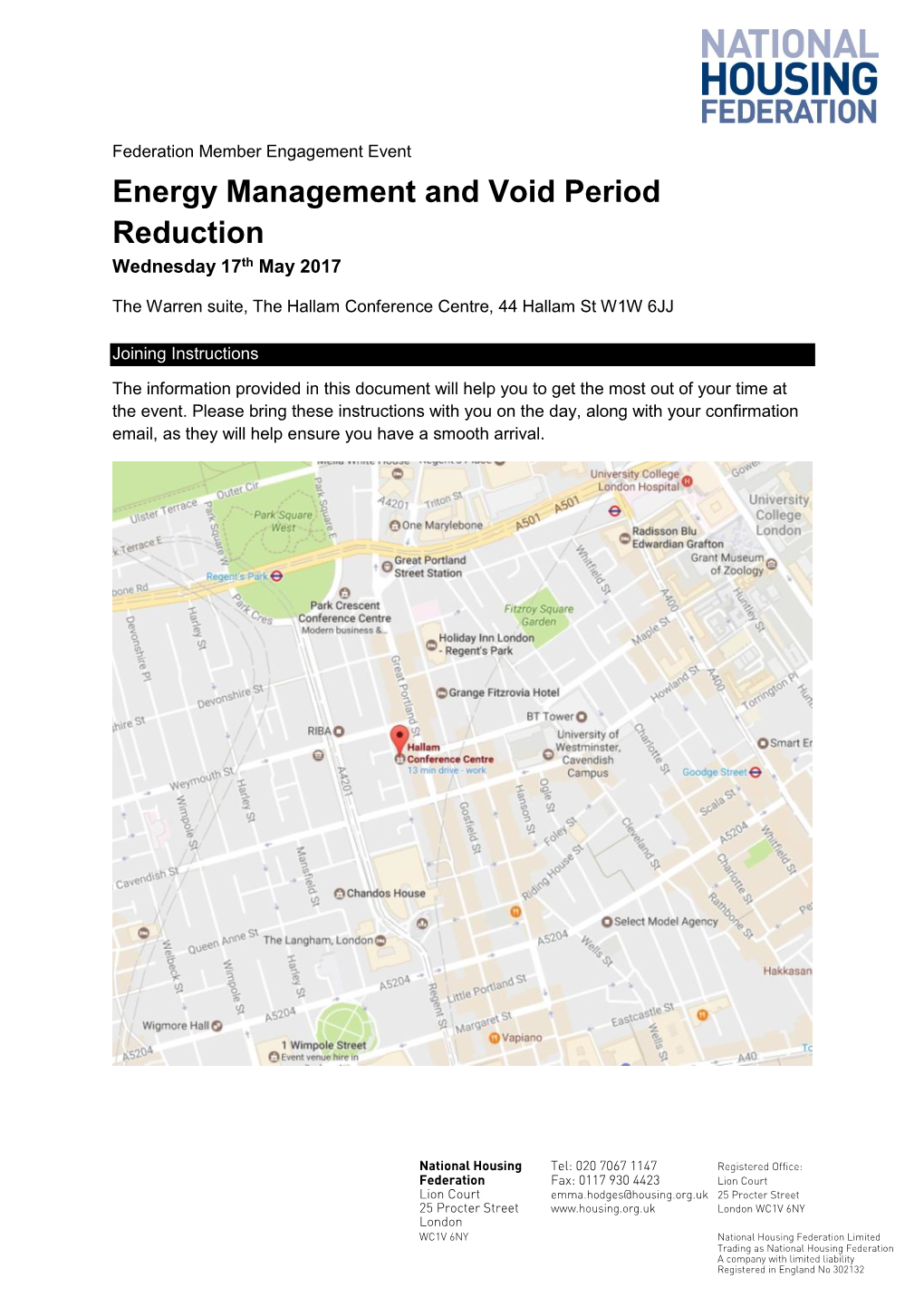 Energy Management and Void Period Reduction Wednesday 17Th May 2017