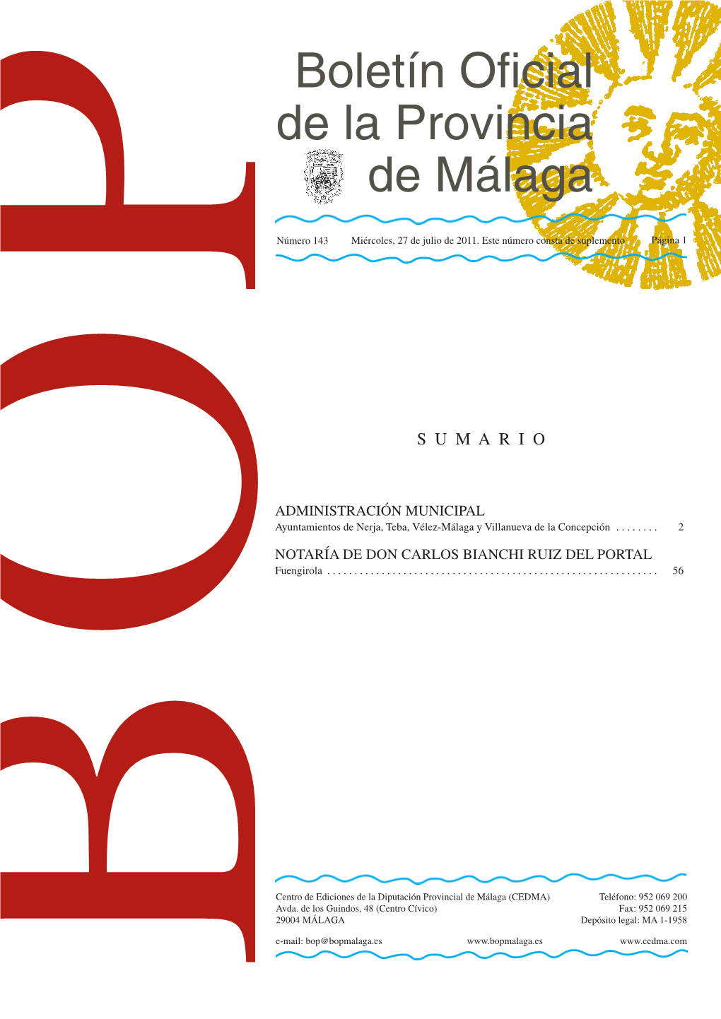 Boletín Oficial De La Provincia De Málaga