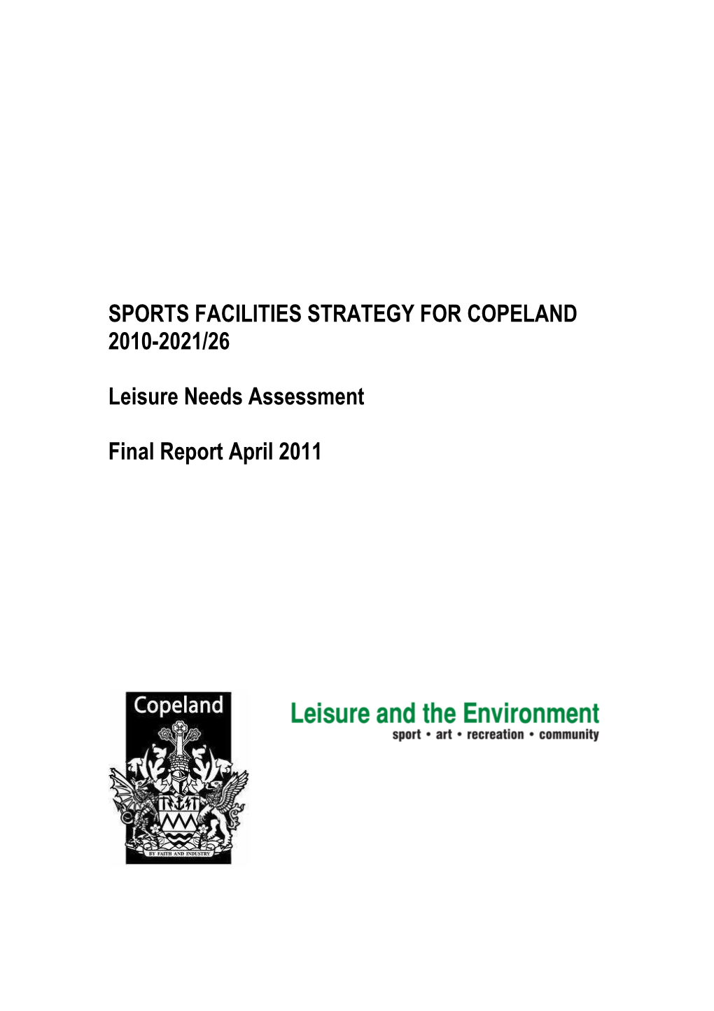Sports Facilities Strategy for Copeland 2010-2021/26