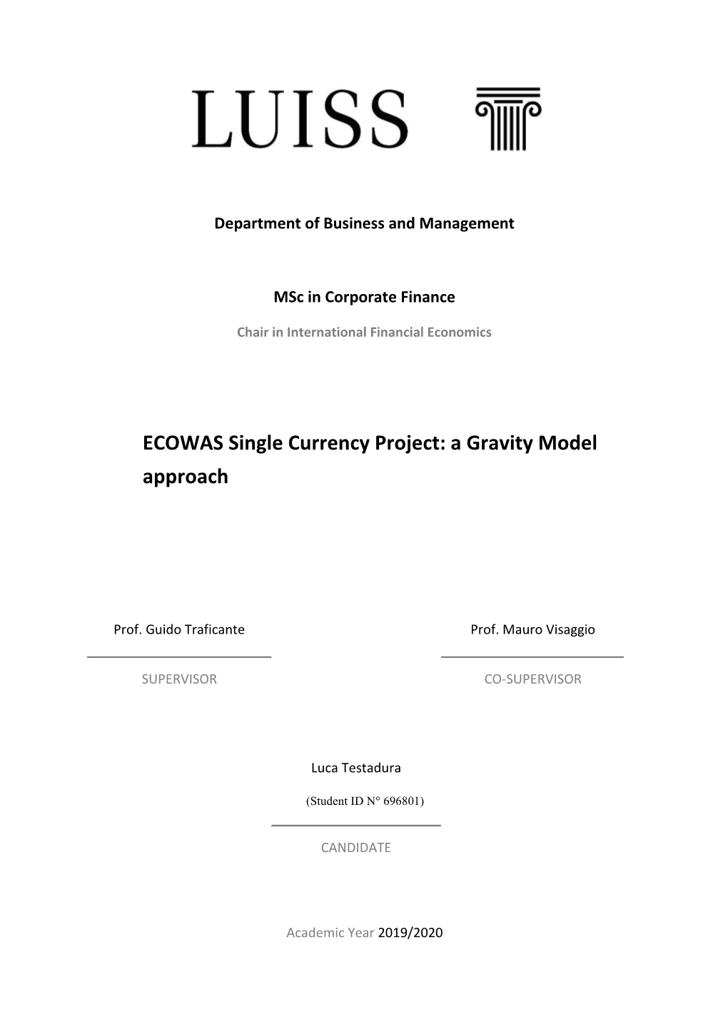 ECOWAS Single Currency Project: a Gravity Model Approach