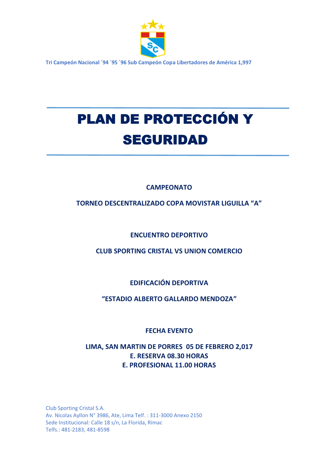 Plan De Protección Y Seguridad