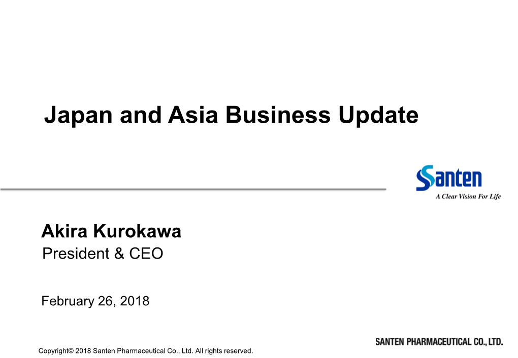 Japan and Asia Business Update