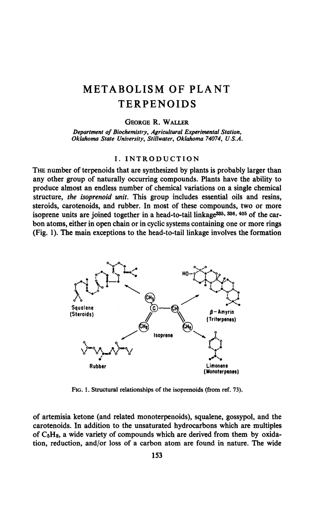 METABOLISM of PLANT TERPENOIDS 1,0Pre.E