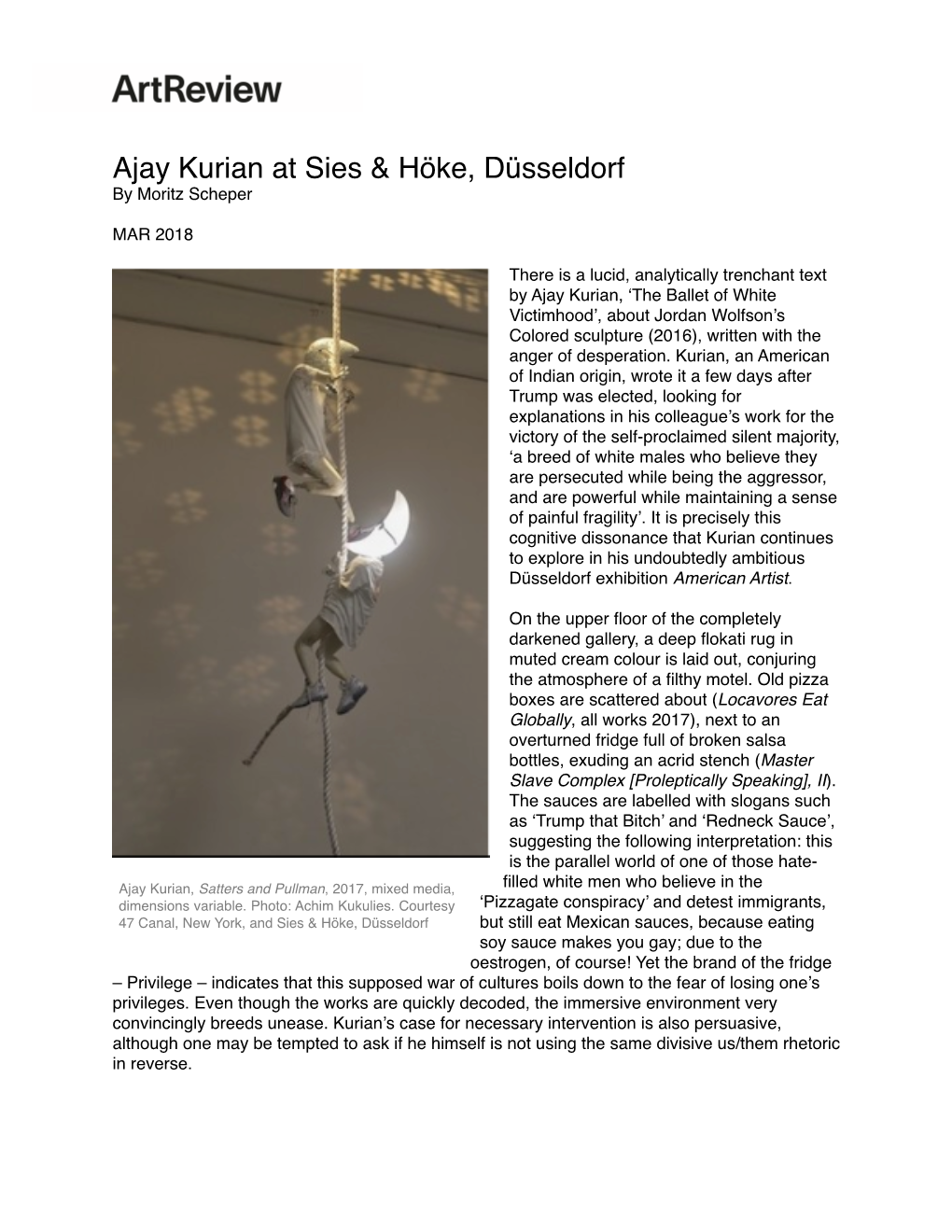 Ajay Kurian at Sies & Höke, Düsseldorf